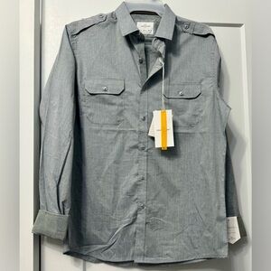 Craft + Flow Men's Long Sleeve Gray Button Down Shirt - NWT - Size Medium